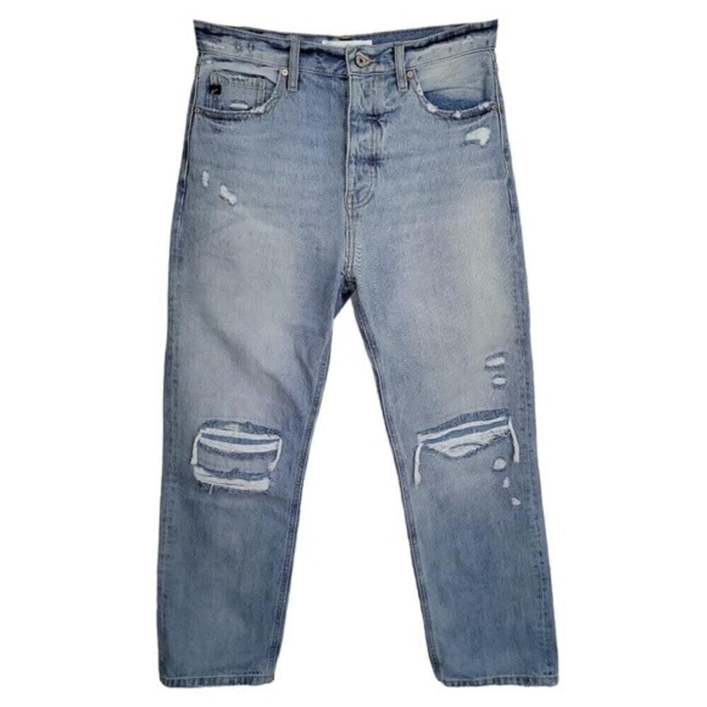 Kancan Amie High Rise Boyfriend Jeans SEWN PATCHES Women's Size 7/27